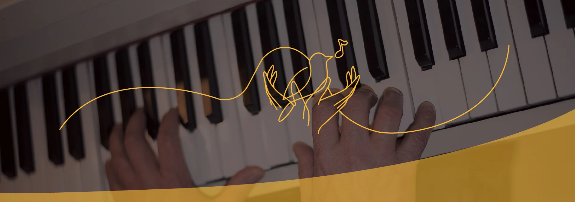 Illustration artistique de piano — univers musical raffiné de Serge Nano